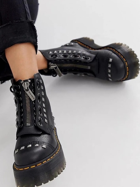 Dr. Martens Shoes - {Dr. Martens} Sinclair Studded Zip Combat Boots